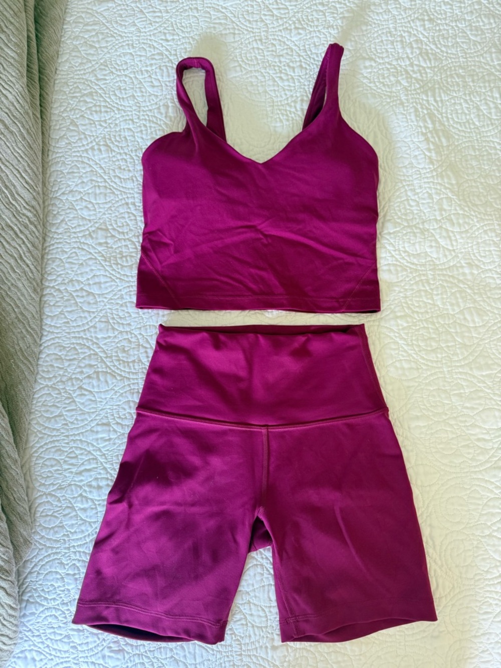 lululemon athletica Magenta Purple Set Size 4 Align Top & 5” Wunder Train Shorts